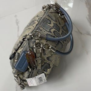 Blue and grey reptile skin Coach designer bag